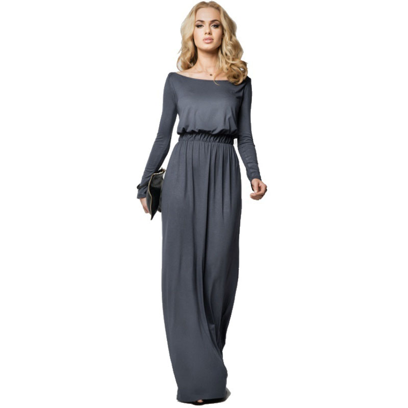 Girls Maxi School Dress Kids Plain Black Long Sleeve Holiday Abaya Islamic Top