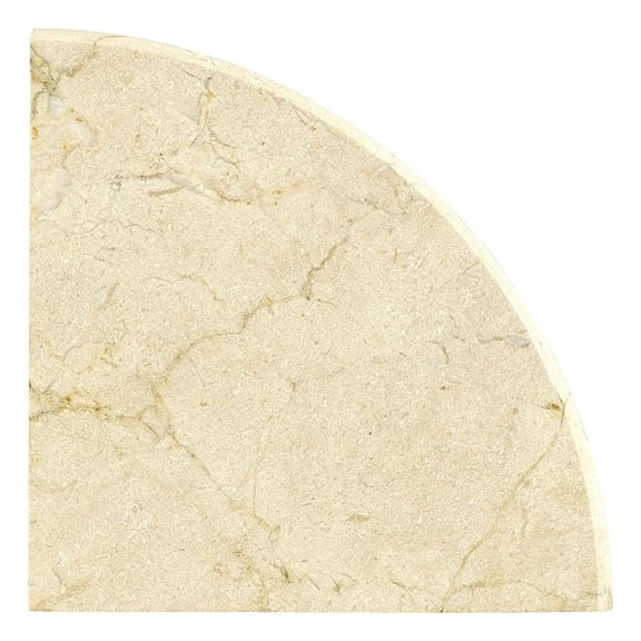 Genuine Marble Corner Shelf for Bathroom Shower Wall, 9"X9"X5/8", Both Sides Polished (CMMT9SHE - Crema Marfil)