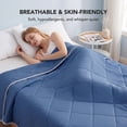 thumbnail image 4 of WISHEAD Cooling Blanket Twin Size, Cooling Comforter for Hot Sleepers, Double-Sided Lightweight Summer Bedding, Soft Breathable All-Season Quilt, (Dark Blue, 68" x 90"), 4 of 8