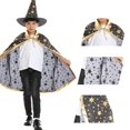 thumbnail image 3 of Capa de sombreros de fieltro de bruja para niños, disfraz de Cosplay de mascarada para fiesta de Halloween, 3 of 5