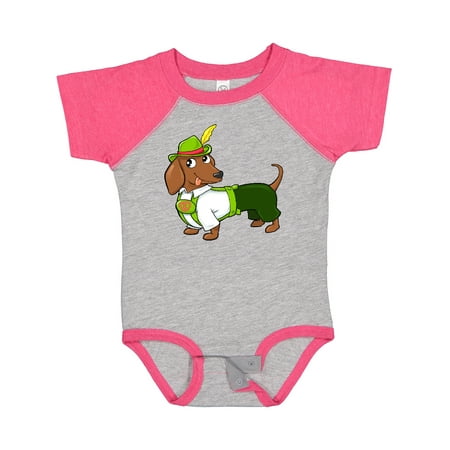 

Inktastic Cute Brown Dachshund in Traditional German Wear Gift Baby Boy or Baby Girl Bodysuit