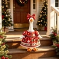 thumbnail image 5 of PYURTEP Porch Goose Outfits, Christmas Porch Goose Outfit with Bow, Cute Decorative Christmas Decorations for Garden Patio, 23 inch, 5 of 7