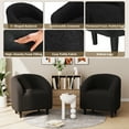 thumbnail image 3 of Pirecart Teddy Fabric Accent Barrel Chair, Small Space Compact Armchair, Soft Bedroom Accent Chair with a Side Pocket for Living Room/Bedroom/Reception Room, Black, 3 of 9