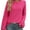 Hot Pink, variant on XMMSWDLA Women's Sweaters Crewneck Pullover Long Sleeve Knit Fall Winter Pullover Jumper Tops