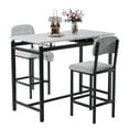 thumbnail image 2 of Kitchen Table Set, Dining Table and Chairs for 2, 3 Piece Dining Room Table Set with 2 Upholstered Chairs, Bar Dining Table Set for Small Spaces, Apartment, Breakfast, Pub, Rustic Black, 2 of 12