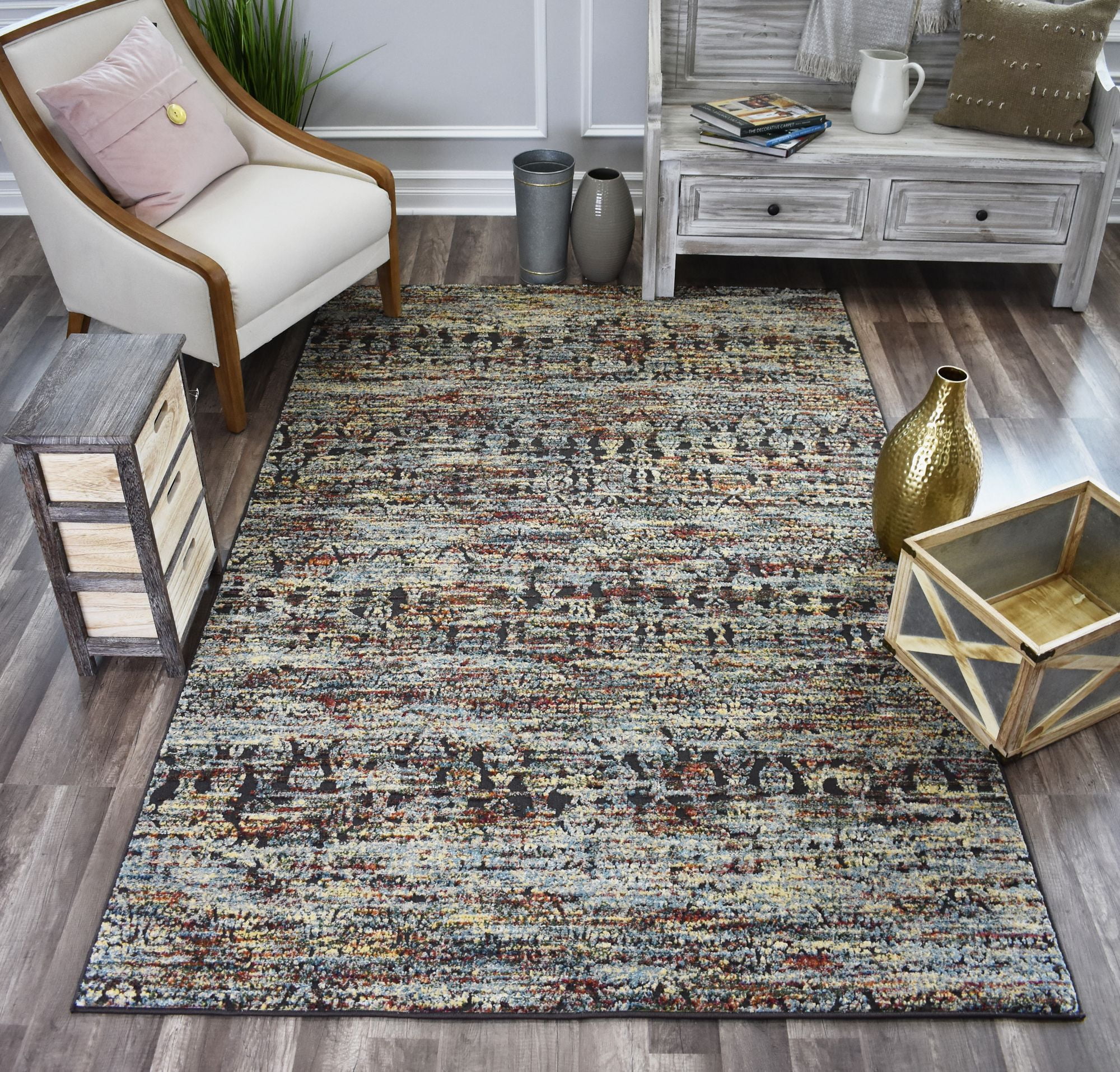 Home Décor Products Graphic Gunmetal 2'6 x 4' Rugs America KI20A Area ...