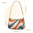 thumbnail image 3 of FORMRS Womens Shoulder Bag with Chain Strap Clutch Purse Cute Tote Handbag, Beige Abstract Wavy, 3 of 7
