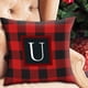 thumbnail image 1 of RKSTN christmas pillow covers Twenty Six Letters Christmas Pillowcase Peach Skin Print Cushion Cover Plaid Cushion Pillowcase, 1 of 3