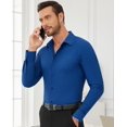 thumbnail image 6 of Youclos Men's Long Sleeve Stretch Wrinkle-Free Button Down Shirts 4-Way Stretch Formal Work Dress Shirts, 6 of 6