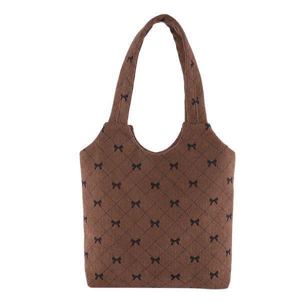 Bolso Hombro Hobo Pana Estética Bowknot Casual para Mujer