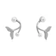 thumbnail image 1 of Aretes de plata .925 BELLAPLATA MF broquel Ballena con 2 perlas naturales y circonias brillantes, 1 of 4