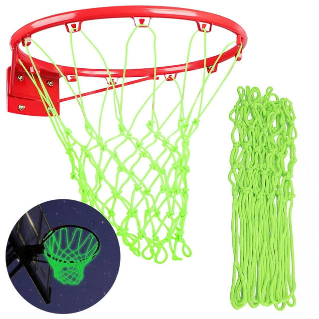 Duety Glow in The Dark Basketball Net,Nylon Glow Basketball Net Luminous Basketball Net Outdoor Nightlight Basketball Net for Sports School(Without Basketball Hoop)