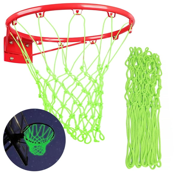 Duety Glow in The Dark Basketball Net,Nylon Glow Basketball Net Luminous Basketball Net Outdoor Nightlight Basketball Net for Sports School(Without Basketball Hoop)