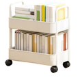 thumbnail image 1 of 2 Tier Rolling Utility Cart Storage Shelf Movable Storage Rack Kitchen Bathroom Slim Slide Organizer Snacks Toys Shelf, 1 of 5