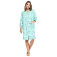 thumbnail image 2 of Casual Nights Women's Floral Snap Front Flannel Duster Long Sleeve Lounger Dress, 2 of 5