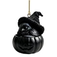 thumbnail image 3 of 3 Pcs Halloween Forest Animal Pumpkin Ornaments Cozy Forest Woodland Christmas Ornaments for Christmas Tree Pumpkin Animal Decor 2D Acrylic Hanging Ornament for Home Decor, 3.14 Inch, Crow, 3 of 5