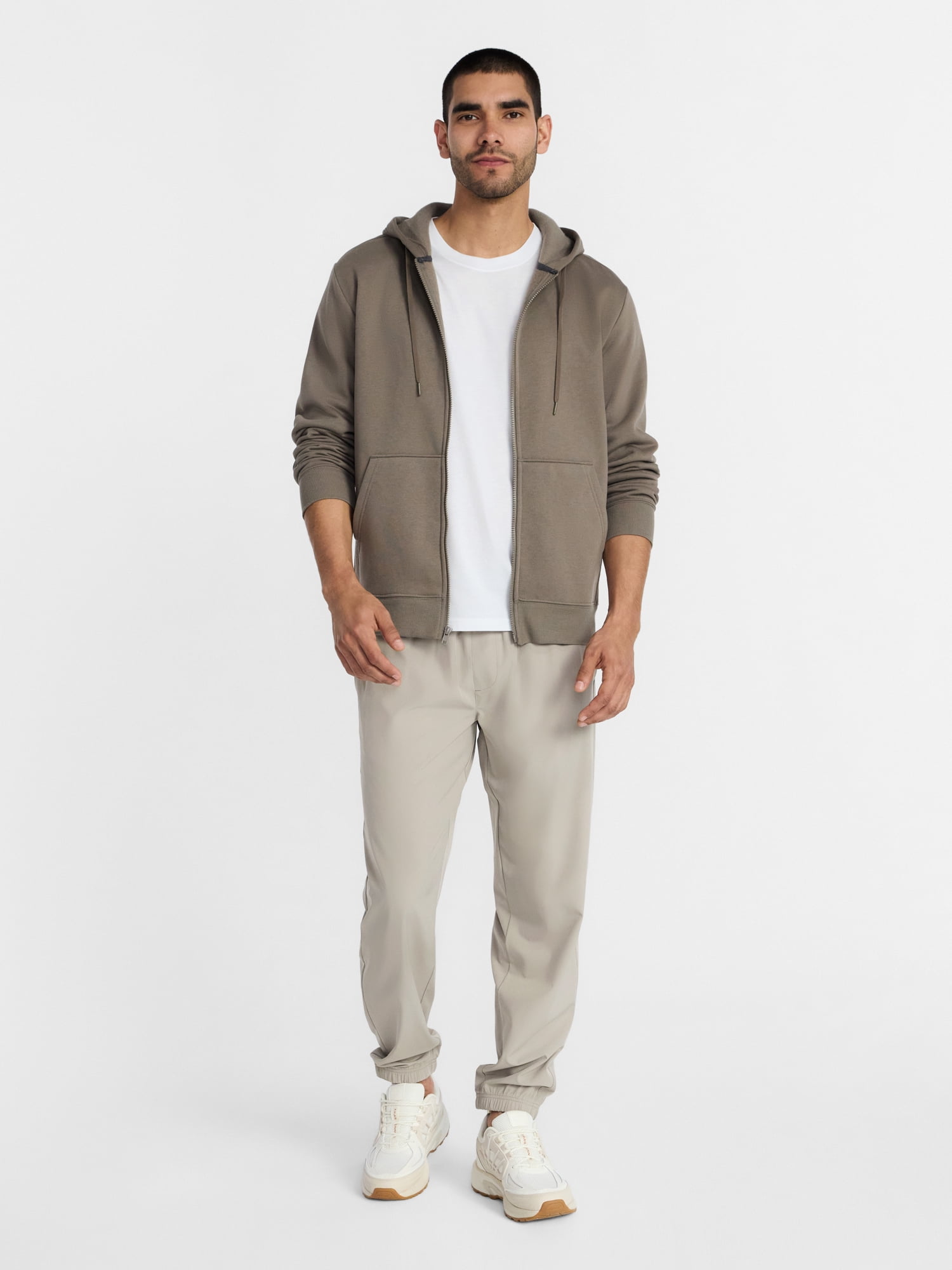 Athletic Works Men's and Big Men's Zip Up Fleece Hoodie Sweatshirt, Sizes S-5XLT