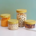 thumbnail image 3 of Clear Plastic Jar with Wooden Lid For Storage of Grains Nuts Biscuits and❄, 3 of 9