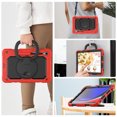 thumbnail image 6 of Case for Samsung Galaxy Tab S10 Lite/S10 FE/S9 FE/S9, 360 Rotating Stand Handle Pencil Holder Shoulder Strap Heavy Duty Shockproof Cover, Red, 6 of 7