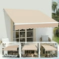 thumbnail image 5 of GVN Retractable Awning,Outdoor Sun Shade,98.4"D x 117"W x 59"H Retractable Awning Khaki, 5 of 10