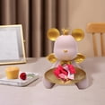 thumbnail image 5 of Bear Sculpture Storage Tray, Decorative Fashion Stylish Animal Figurine Statue Keys for Dining Room Kitchen Desk Party Pink, 5 of 8