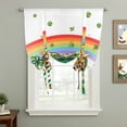 thumbnail image 2 of St Patrick's Day Tie Up Curtains 45 Inches Long, Kitchen Window Curtains Over Sink, Green Shamrock Gnomes Love Star Rainbow Spring Small Window Curtains Balloon Curtains Valances for Bedroom 34"x45", 2 of 8