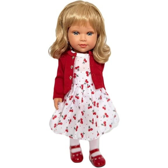 18 Inch Doll Clothes- Cherry Printed Dress Fits 18 Inch Kennedy and Friends Dolls and Other 18 Inch Fashion Girl Dolls