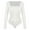 A White, variant on Womens Long Sleeve Bodysuit Square Neck Sexy Basic Tops Causal Leotard Bodysuit Tops