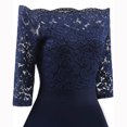 thumbnail image 6 of JINMGG Womens Plus Size Clearance $5 Women New Vintage Lace Patchwork Off Shoulder Cocktail Party Retro Swing Dress Navy L, 6 of 7