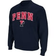 thumbnail image 2 of Men's Colosseum Navy Pennsylvania Quakers Arch & Logo Crew Neck Sweatshirt, 2 of 5