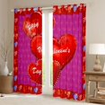 thumbnail image 2 of Homewish Red Love Heart Print Black Out Curtains For Adults Boys Girls,Happy Valentine'S Day Curtains Pack of 2 (42x63 Each),Romantic Lover Couple Bedroom Curtains,Lightweight Room Decor, 2 of 6