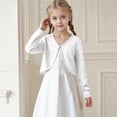 thumbnail image 2 of XXWXYD Girls Long Sleeve Cardigan Little Girls Cute Dressy Cardigan Tops Kids Cropped Bolero Shrugs Cover Up Fall Outfits, 2 of 6