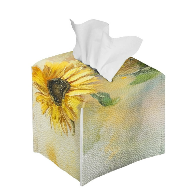 Bivenant Store Sunflower Pattern Square Tissue Box Cover, Stylish Tissue  Holders for Either Tissues Bathroom 