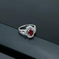 thumbnail image 4 of Gem Stone King 1.72 Cttw 925 Sterling Silver Oval Red Rhodolite Garnet Split Shank Statement Ring for Women (Size 7), 4 of 4