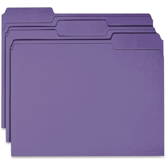 Business Source, BSN44106, 1-ply Tab Colored File Folder, 100 / Box, Purple
