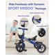thumbnail image 2 of Triciclo KRIDDO para niños de 24 meses a 4 años, color azul deportivo, 2 of 7