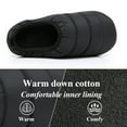 thumbnail image 2 of Down Cotton Slippers for Men Comfy Warm Slip on Shoes Memory Foam House Shoes, Black 10, 2 of 6