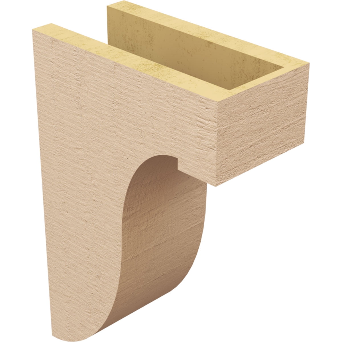 5"W x 10"D x 15"H Classic Del Monte Rough Cedar Woodgrain TimberThane Corbel, Primed Tan