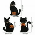 thumbnail image 2 of LAMIRO 3 Pieces Halloween Black Cat Wooden Table Sign Halloween Tiered Tray Decor Rustic Halloween Tabletop Block Sign Farmhouse Fall Centerpieces for Halloween Home Shelf Party Decor, 2 of 7