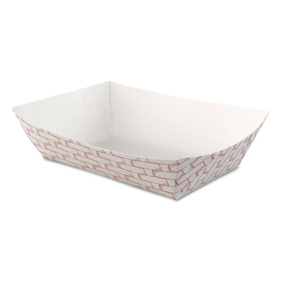 Boardwalk Paper Food Baskets, 2.5 Lb Capacity, Red/white, 500/carton Bwk30lag250
