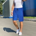 thumbnail image 4 of Haiem Blue Glitter Men's Pajama Short with Soft Woven Cotton Elastic Waistband Sleep Short-Large, 4 of 9