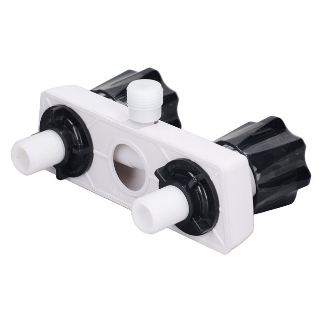 RV Shower Faucet Valve Diverter, Dual Knob Operation, Rugged Structure, Easy Installation, Standard Design For Most RV Bathrooms