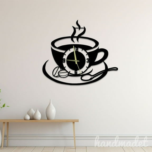 Handmadetneonsign Coffee Wall Clock Unique, Text Oversize Wall Clock, Year Date Round Wall Clock 56008
