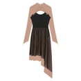 thumbnail image 6 of DPOIS Women's Long Sleeve Lyrical Dance Costume Skirted Leotard Dress Dusty Pink M, 6 of 7