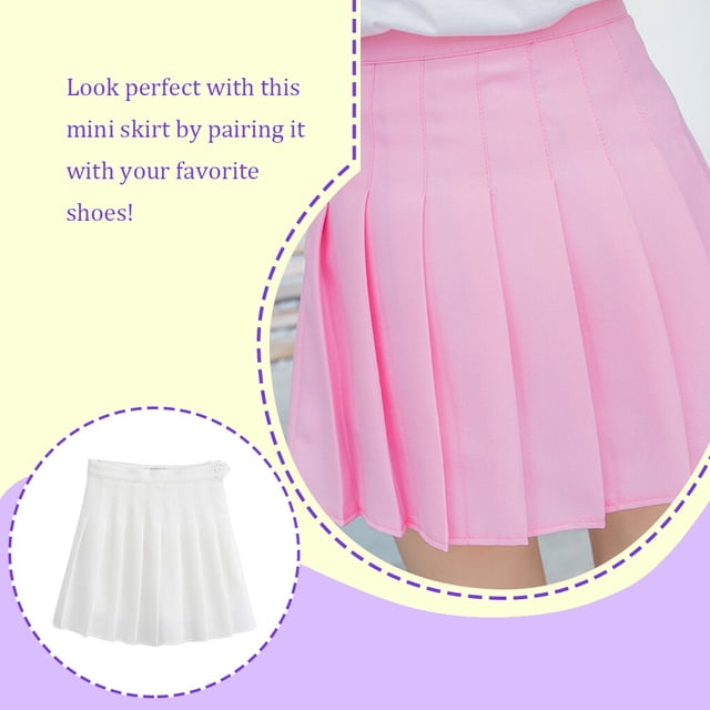 Becaristey Women's Plus Size A-line Mini Skirt, Pink