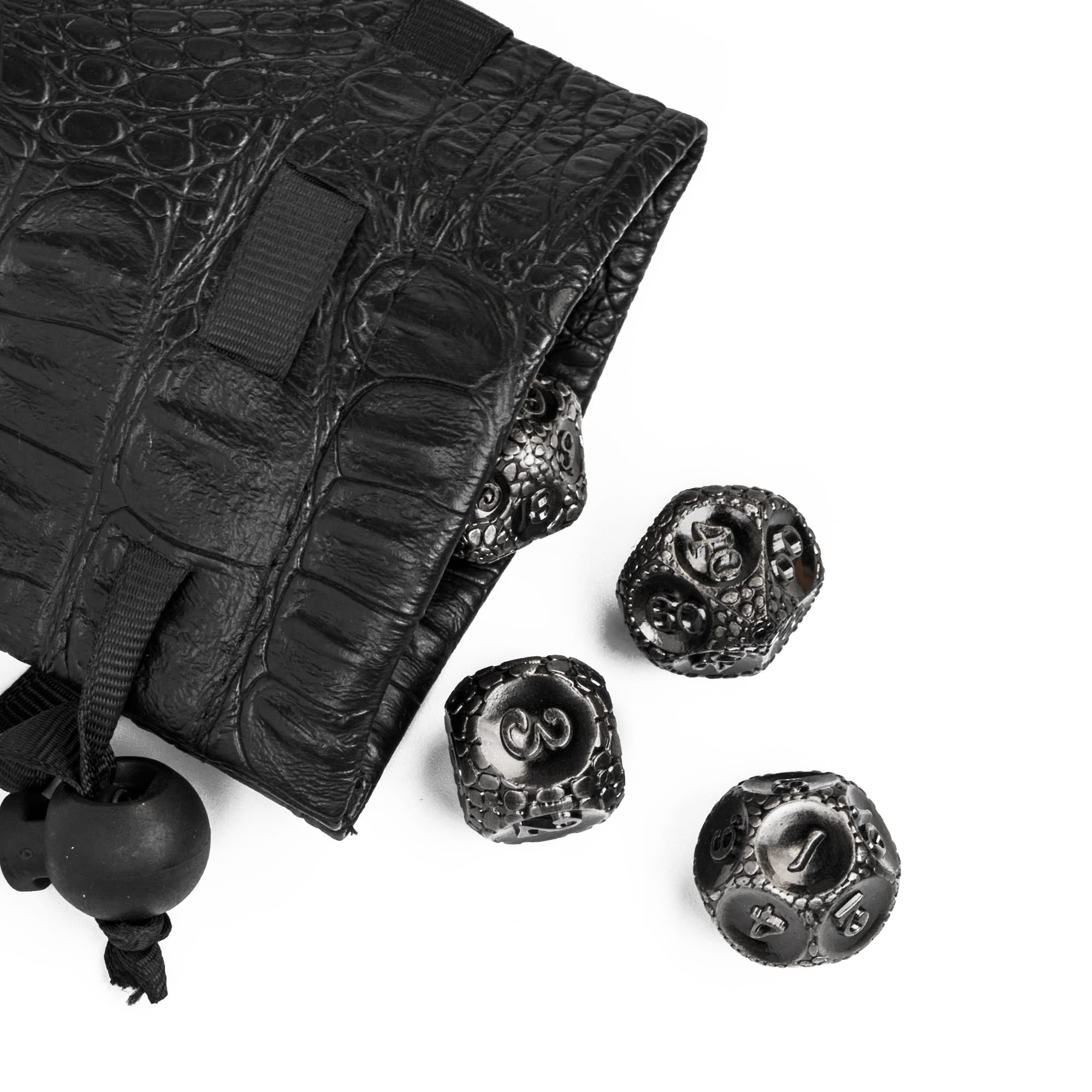 Cusdie 7-Die Metal DND Dice Set, Cobblestone Metal Polyhedral D&D Dice Setfor DND Dungeons and Dragons TTRPG Role Playing Games