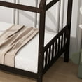 thumbnail image 4 of Bed Frames Twin House Bed with Headboard and Footboard, Twin Rubber Wood Bed with House Frame,Esspresso,Adjustable Bed Base, 4 of 11