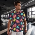 thumbnail image 3 of Wukai Donuts1 Print Men's Short-Sleeved Mesh T-Shirt,Quick-Dry Short Sleeve Workout T-Shirt-Medium, 3 of 8
