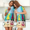 thumbnail image 4 of Fotbe Gnomes On The Beach Bata de Dormir para Mujer con Estampado, Camisón de Algodón de Manga Corta, Ropa de Dormir Casual, 4 of 6