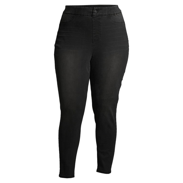 Imported Plain / Solid High Waist Jeggings for Women - FREE SIZE (28-34) -  BLACK